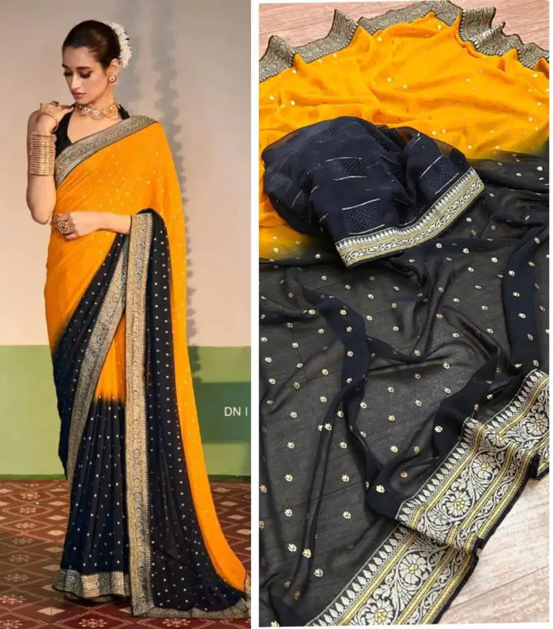 Brahmashatra 01 Goli By Aab Georgette Designer Saree Wholesalers In Delhi